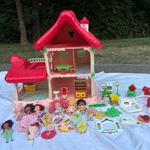 VINTAGE 🍓 STRAWBERRY SHORTCAKE 🍓 BERRY HAPPY HOME DOLLHOUSE DOLLS & FURNITURE